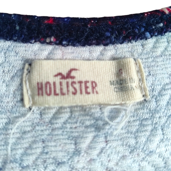 Hollister Purple Floral Print Quilted Sleeveless Crop Tank Top‎ Size Small - Picture 4 of 9